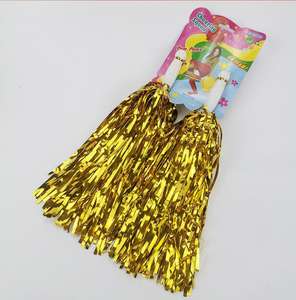 メタリックフォイルチアリーディングポンポン バトンハンドヘルドチアリーダーポンポン ダンスパーティー スポーツチームスピリット応援小道具 - Product Image 4