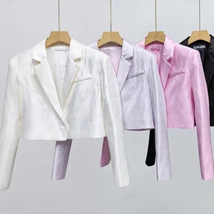 Chaqueta Blazer de Punto para Mujer, Personalizada al por Mayor, OEM ODM, de Alta Calidad, Antiarrugas, Color Sólido, con Cuello Chal, a la Moda - Product Image 1