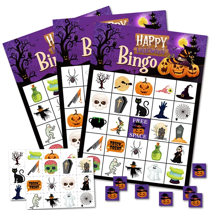 Картонные праздничные карты для игры в бинго