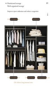 <span class=keywords><strong>Armario</strong></span> de Almacenamiento Moderno y Sencillo <span class=keywords><strong>con</strong></span> Puerta Corredera para Dormitorio Familiar <span class=keywords><strong>Pequeño</strong></span> o Habitación de Alquiler - Product Image 5