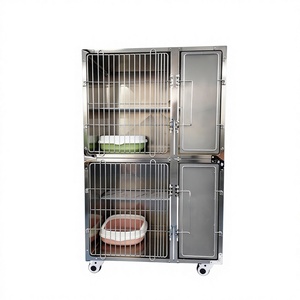 Cage de transport de luxe en acier inoxydable pour chats et <span class=keywords><strong>chiens</strong></span>, motif uni, nouveau modèle - Product Image 3