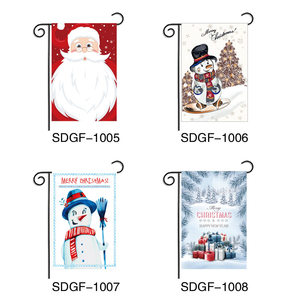 Bandera de jardín rectangular con gráfico de Papá Noel para decoración navideña de fiestas, con poste de fábrica - Product Image 6