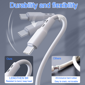 Ventas al por mayor 100W <span class=keywords><strong>USB</strong></span> C <span class=keywords><strong>Cable</strong></span> E-mark Chip Carga rápida <span class=keywords><strong>USB</strong></span> C a C Tpe <span class=keywords><strong>Cable</strong></span> suave para <span class=keywords><strong>iPhone</strong></span> Teléfono Android - Product Image 6