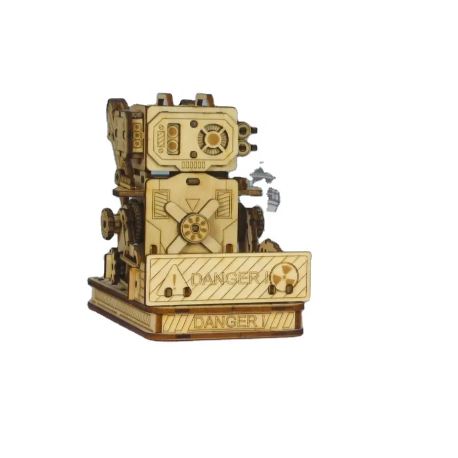 2024 New Manufacturer Wholesale Custom Robot Mobile phone holder Cheap Price DIY educational toys for kids 3D wooden puzzles