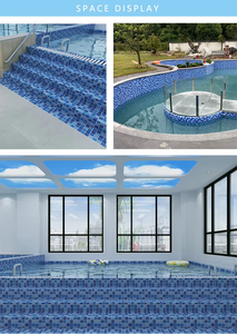 Mosaico de Vidrio y Cerámica <span class=keywords><strong>Azul</strong></span> Cristal de Foshan para Decoración de Piscinas, Venta al por Mayor - Product Image 4