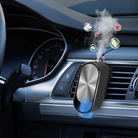 Diffuseur d'arômes de voiture ultrasonique de luxe avec 4 huiles essentielles, batterie 120 mAh, diffuseur d'aromathérapie pour voiture, clip de ventilation