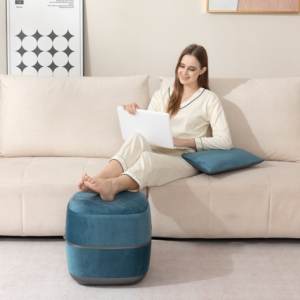 Gran oferta, masajeador de pies inteligente azul para el cuidado de la salud con función de calentamiento y amasado Shiatsu, masajeador de piernas otomano inalámbrico de nuevo diseño - Product Image 2