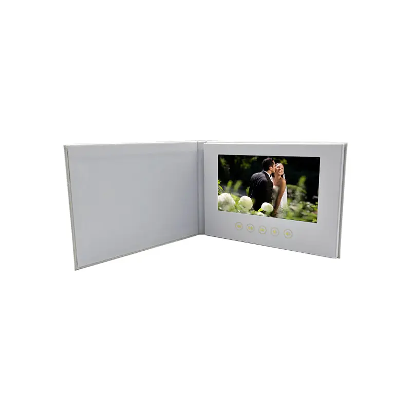 7 inch hd ips screen linen-bound digital video brochure book album screen portrait format