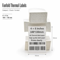 Papier thermique pliable A6 imperméable 100*150 rectangulaire, autocollant adhésif postal express, autocollants à code-barres personnalisables