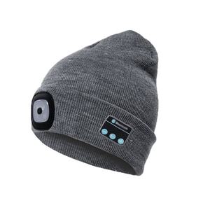 Nouvel arrivage Haut-parleur Bluetooth rechargeable unisexe Lampe <span class=keywords><strong>frontale</strong></span> sans fil Chapeau Led Logo personnalisé Lampe <span class=keywords><strong>frontale</strong></span> Beanie pour la course de nuit - Product Image 2