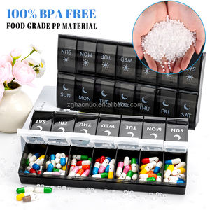 Usine grande capacité PP hebdomadaire pilule boîte de rangement 7 jours 2 fois par jour 14 compartiments AM.PM.mo rning <span class=keywords><strong>soir</strong></span>ée pilule organisateur boîte - Product Image 4