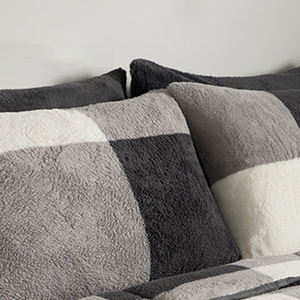 Couette double sans housse en polaire Teddy SUREWALHOME, couette douce et chaude, lavable, pour voyage, camping, ensemble de lit confortable avec taies d'oreiller - Product Image 5