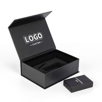 Boîte cadeau en carton de luxe pour vêtements, chaussures, cosmétiques, parfums, électroniques, clés USB, chapeaux, boîte rigide noire avec aimant