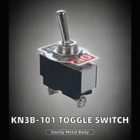 Interrupteur à bascule 20A 250V DPDT IP65 étanche avec capuchon de protection et levier métallique pour machine d'automatisation