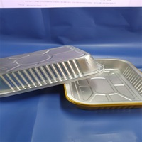 Barquettes en aluminium pour cuisson à feu ouvert, récipients de stockage pour aliments chauds et froids, réutilisables, de haute qualité, avec couvercle en plastique scellé