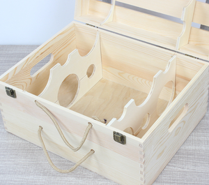 Wholesale Eco-Friendly Durable 6-Bottle <b>Wine</b> Bamboo Box Custom Logo & Pattern Portable <b>Gift</b> Packaging Case - Product Image 6