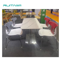 RUITAI-ensemble de cantine durable avec table en plastique et chaises en PVC, meubles de salle à manger de cafétéria pour employés d'école faciles à nettoyer, vente en gros