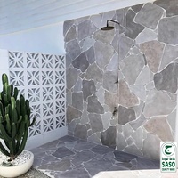 Dalles de pavage en céramique pour jardin extérieur, combinaison libre, aspect pierre, dalles de pavage irrégulières, jet d'eau