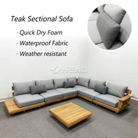 Canapé de jardin de luxe haut de gamme pour villa, mobilier de patio moderne en bois massif écologique, idéal pour hôtels et parcs - Prix avantageux