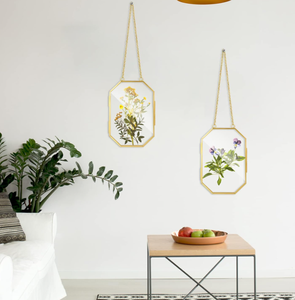 Tự làm ép hoa tường nghệ thuật kim loại vàng nổi khung kính Đôi Treo Khung Ảnh 4x6 inch ngang cổ điển trang trí nhà - Product Image 6