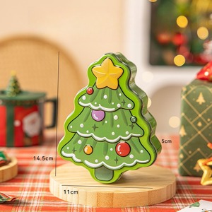 Hộp thiếc đựng bánh hình cây thông Noel bán buôn, kích thước 14.5*11*5cm, hộp thiếc kim loại dễ thương, bao bì quà tặng đựng bánh quy, kẹo, bánh bích quy - Product Image 1