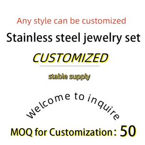 Joyería de Diseño de Fábrica, Lujosas Joyas de Acero Inoxidable para Novia, Estilo Coreano, Oro de 14k y 18k, Conjuntos de Joyería Personalizados de Moda para Mujeres y Hombres - Product Image 1