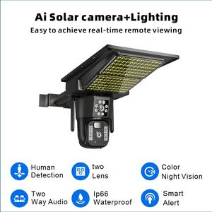 Caméra <span class=keywords><strong>solaire</strong></span> V380 Pro Ai <span class=keywords><strong>avec</strong></span> éclairage 2 en 1, lampes solaires LED pour éclairage <span class=keywords><strong>de</strong></span> rue, projecteur <span class=keywords><strong>avec</strong></span> caméra CCTV extérieure, caméra CCTV extérieure 4G - Product Image 2