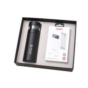 Coffret Cadeau d'Affaires Personnalisé avec Logo : Tasse Thermos en Acier Inoxydable à Impression Sérigraphique, Séparation Thé-Eau, Style Art Moderne, et Carnet - Product Image 5