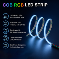 Bande lumineuse LED COB BERIXDEEP RGB 576 LED/M 5mm 12V, changeant de couleur, sans points, découpable, auto-adhésive, flexible, pour KTV