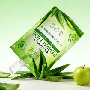 Custom Printed PET Laminated Packaging Revitalizing Facial Cream Face Mask 50ml 100ml 250ml Safe Grade Liquid Stand Spout <b>Pouch</b> - Product Image 4