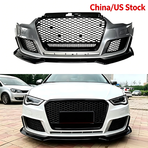 Kit carrosserie pare-chocs avant style RS3 avec calandre nid d'abeille et lèvre avant pour <span class=keywords><strong>Audi</strong></span> <span class=keywords><strong>A3</strong></span> S3 8V 2013-2016 - Product Image 1