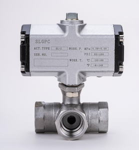 Vanne à boisseau sphérique pneumatique à 3 voies en acier inoxydable SLGPC, neuve et originale, contrôle de débit en T/L, pour air industriel SL-1 - Product Image 3