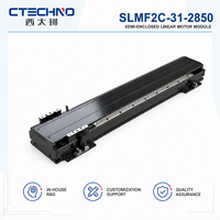 CTECHNO SLMF2C-31-2850 Etapa Lineal de Accionamiento Directo, 45 N Nominales, 135 N de Empuje Máximo, 2850 mm de Recorrido para Equipos de Prueba de Baterías