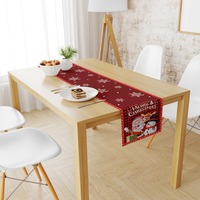 Chemin de table en lin tissé à rayures pour Noël, pour hôtel et usage domestique, lavable