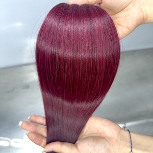 วิกผมแท้เวียดนามคุณภาพสูง Ksix Hair Super Double Drawn สีแดงไวน์เข้ม แบบตรงธรรมชาติ  ขนาด 6"-30" ไม่พันกัน - Product Image 1