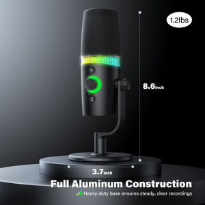 Prizmora DM65 High Quality Full Aluminum Dynamic <strong>Microphone</strong> RGB Lighting USB Type-C XLR <strong>Computer</strong> <strong>Microphone</strong> <strong>for</strong> Gaming Streaming - Product Image 6
