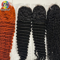 Perruques Lace Front sans colle vietnamiennes, prêtes à porter, en cheveux humains bruts 100% naturels, avec dentelle HD 13x4, à ondulations profondes bouclées, pré-épilées