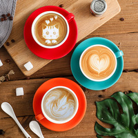 Ensemble tasse et soucoupe en porcelaine céramique pour latte art, café et expresso, capacité 220 ml, sans BPA, écologique