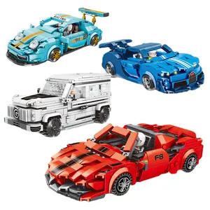 HY Toys Mindy Transforming Mecha Robot Sports car racing series assembled small particle building blocks educational toys