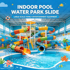 Équipement de toboggan aquatique intérieur en FRP durable, grandes attractions aquatiques commerciales pour centres de divertissement familial et complexes hôteliers - Product Image 1