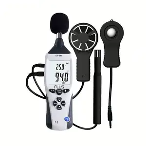 Auto-Range Multifuncional 5 em 1 Ambiental medidor Tester Multímetro Digital de SoundLevel Luminometer Lux Medidor de Umidade