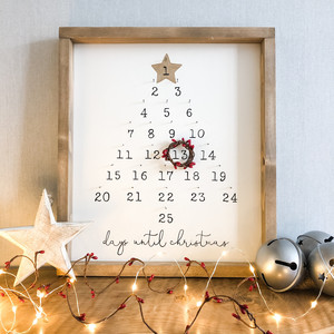 JUNJI <span class=keywords><strong>Giorni</strong></span> Fino A Quando Di Legno Di <span class=keywords><strong>Natale</strong></span> Feltro Avvento Calendario Conto Alla Rovescia Segno Di <span class=keywords><strong>Natale</strong></span> In Legno In Bianco Decor Accedi - Product Image 2