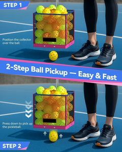 Ramasseur de balles de pickleball, capacité de 40+ balles, panier pliable avec poignée télescopique en acier inoxydable - Product Image 4
