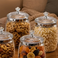 Ensemble de bocaux de conservation alimentaire en plastique PET transparent, hermétiques, résistants à l'humidité, pour garde-manger, comptoir et cuisine