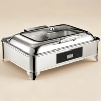 Réchaud de buffet électrique 9L, ensemble chauffe-plats en acier inoxydable, service de restauration professionnel pour banquets