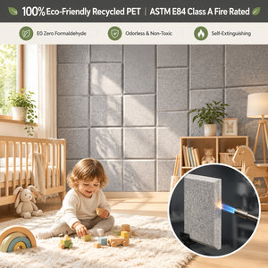 Paneles Acústicos Autoadhesivos de PET QIANQIAO de 30x30cm |   Paneles de Fieltro Insonorizantes con Borde Biselado para Comercio Electrónico, Marca Privada, OEM - Product Image 5