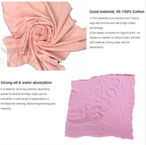 Di alta qualità in cotone 100 colore chiaro T-shirt scarti di tessuto straccio tessuto misto industriale stracci <span class=keywords><strong>per</strong></span> pulire - Product Image 5