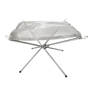 Braciere Pieghevole Quadrato in Acciaio Inox con Rete, Focolare a <span class=keywords><strong>Legna</strong></span> Richiudibile, Durevole e Salvaspazio per Campeggio e Giardino - Product Image 2