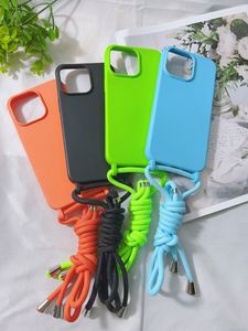 Coque de téléphone en silicone TPU antichoc à prix d'usine pour iPhone 14 15 Pro Max avec sangle bandoulière, étui à bandoulière, cordon, collier - Product Image 4