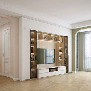 Modern <b>TV</b> <b>Cabinet</b> Wall Mounted Design with <b>Floating</b> Unit for Living Room Entertainment Systems Organization and Space - Product Image 5